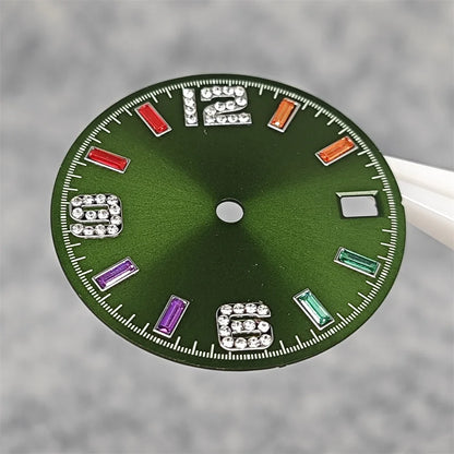 28.5mm Watch Parts Watch Dial Sun Pattern Rainbow Scale Watch Faces Modification Accessories for NH35/NH36/4R/7S Movement