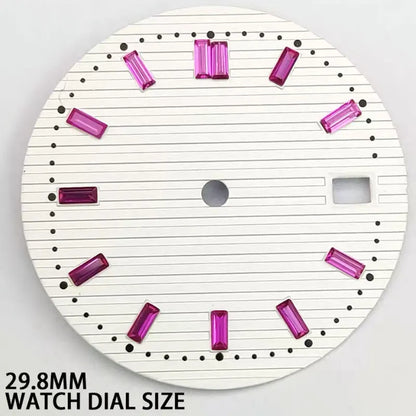 Sterile 29.8MM Watch Dial Sunburst Green Dial for NH35 NH36 Movement Date Window for oak Steel Wristwatch