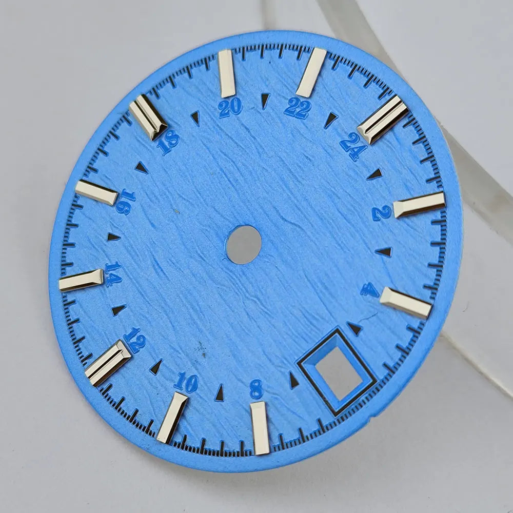 watch dial 28.5mm with water ripple vertical surface luminous watch dial suitable for NH35 movement watch replacement accessorie