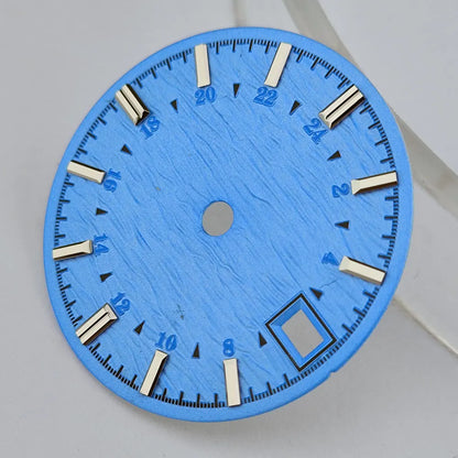 watch dial 28.5mm with water ripple vertical surface luminous watch dial suitable for NH35 movement watch replacement accessorie