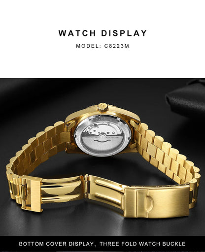 CADISEN C8223 DateJust Watch Miyota 8215 Sapphire Luxury Golden Watch 36MM Ladies Men