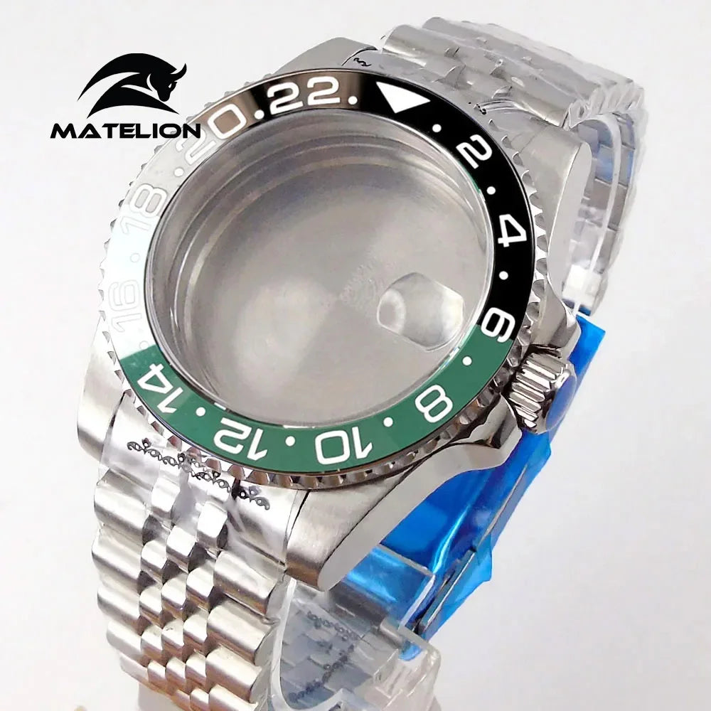 Matelion 200M Diving Case 40mm Fit NH35 NH36 NH34 GMT ETA 2824 PT5000 Watch Case Jubilee Bracelet Sapphire Glass Slide Buckle