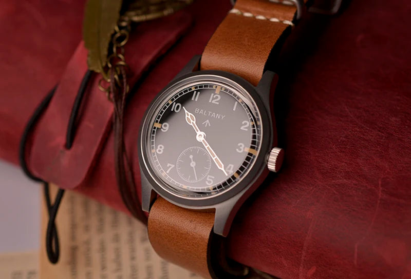 Custom logo watch Baltany S2025 D12 Retro Military Watch 36mm Swiss Luminous 10ATM Seagull  ST1701 Mechanical Watch