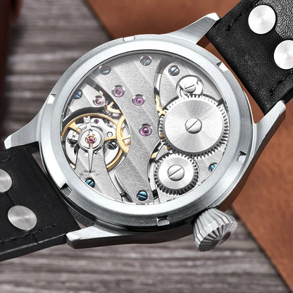 Corgeut 6023 Sub Second Pilot St3600  Manual Mechanical Watch 44MM 5ATM Sapphire Luminious glass back