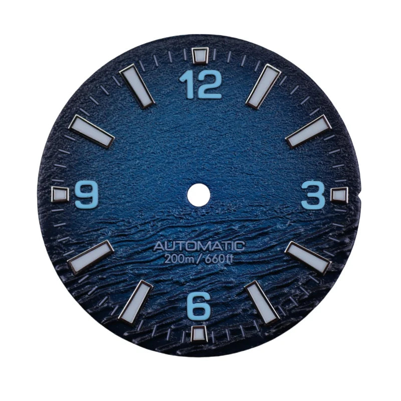 New Style Sea High Quality 28.5mm Diving Watch 3 Or 3.8 Crown Dial Face For Seik Nh35 Movement Skx007 Mods With C3 Bgw9 Luminous