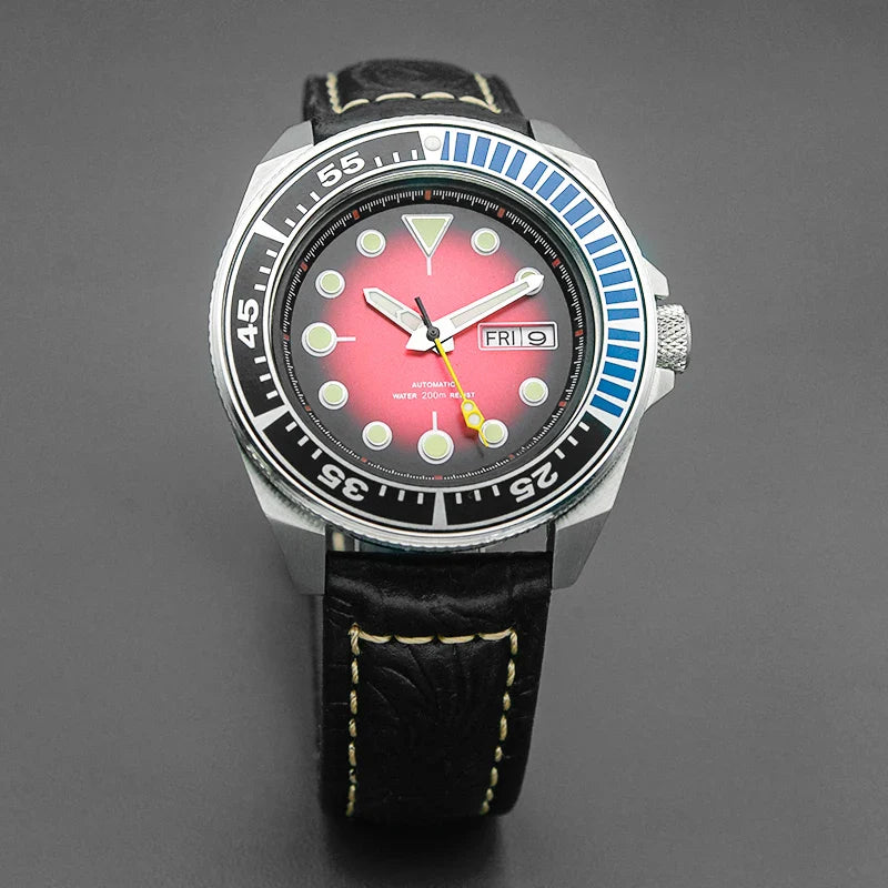 Sterile King Samurai Watch C3 Luminous Sapphire NH35 Automatic Diver 20Bar 43MM