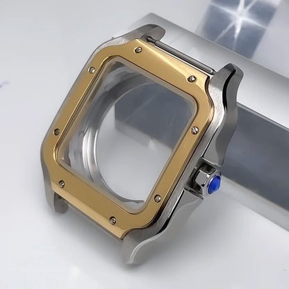 NH35 Case 38mm Sapphire Glass Stainless Steel Square Watch Case Accessories Modification Parts Suitable NH35 NH36 NH38 Movements