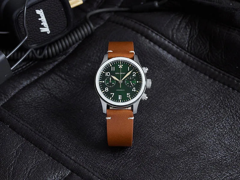 Customizable watch Baltany Military Chronograph watch S5057 Retro Quartz VK64 10ATM  Swiss Lume AR Sapphire