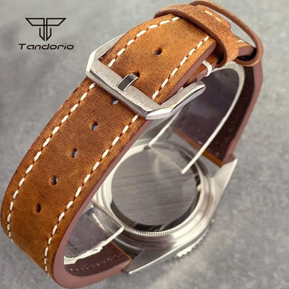 Tandorio NH34 GMT Watch 6542 homage 38mmTD218S Sapphire 20BAR Diver 24H Glass Bezel Sapphire