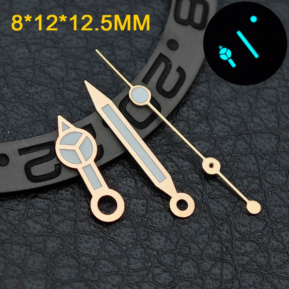 Watch hands NH36  Black/Rose Gold Watch Accessories Watch pointer N H35 NH36 Hands Blue Green/Green Glow fits for N H35
