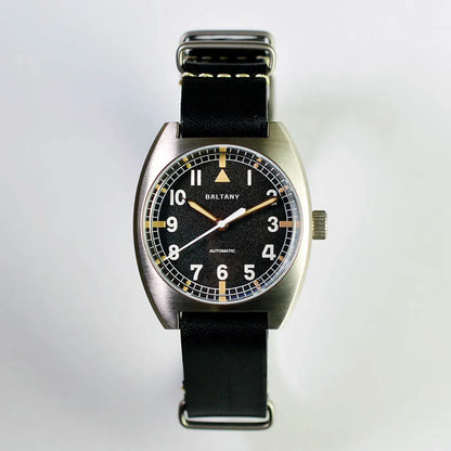 Baltany W10 Tonneau Wristwatches Sapphire Crystal Super Luminous Nylon Strap NH38 Automatic Mechanical Vintage Military Watches