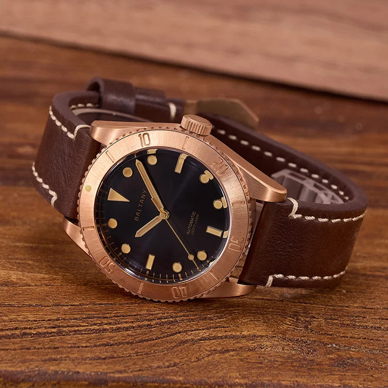 Baltany 44MM Bronze Diving Watch Man S3016 Luxury Sports Watch Super Luminous 20ATM Waterproof NH38 Automatic Mechanical Watches