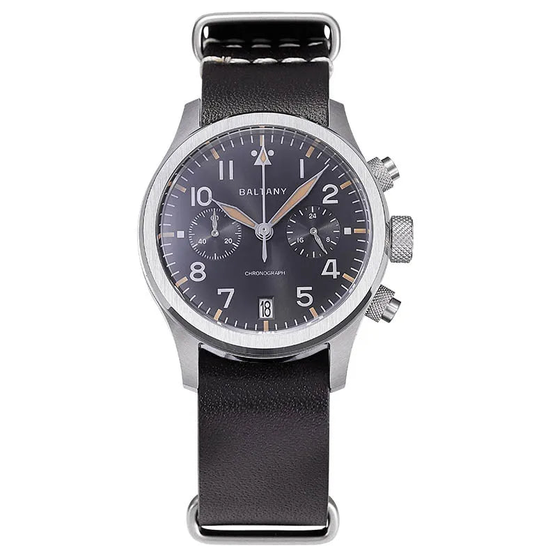 Customizable watch Baltany Military Chronograph watch S5057 Retro Quartz VK64 10ATM  Swiss Lume AR Sapphire
