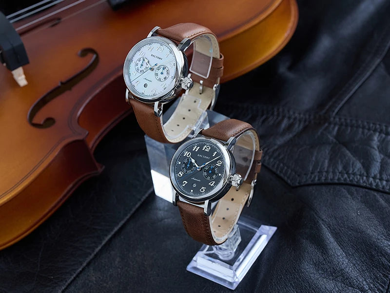 Baltany Pilot Watch Men S6048 9122 Automatic Watch Hardening Process Vickers 500HV Waterproof Luxary Mechanical Wristwatch Man