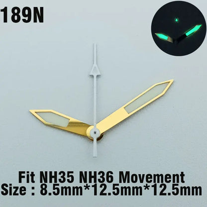 Watch hands NH series 35 36 hands Green glow in the dark hands seconds Watch accessories for NH series 35 36 movement assembly