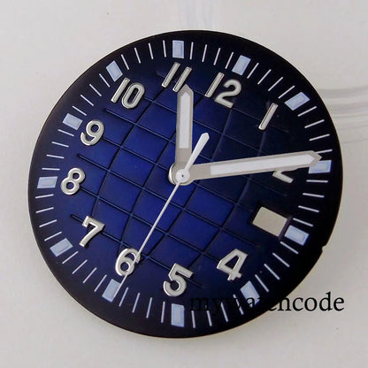 40mm Watch Case Glass Back Rubber Strap Dial Hands Set Fit NH35A NH36A Automatic Movement Sapphire Glass