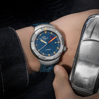 Thorn 42mm Men's Retro Titanium Diver Watch PT5000 Automatic Movement Rubber Strap C3 Luminous 20Bar Water Resistance