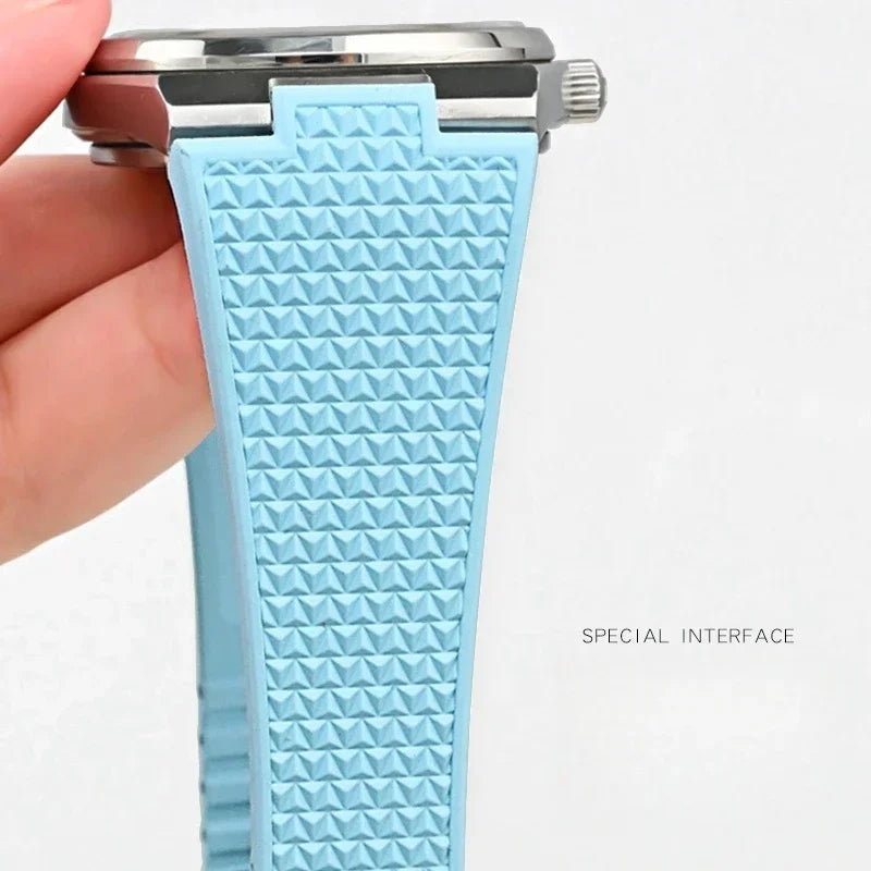 PRX watch band Quick Release  11mm 12mm T137.407/T137.410 Super Player Fluoro rubber FKM Watch Strap Bracelet