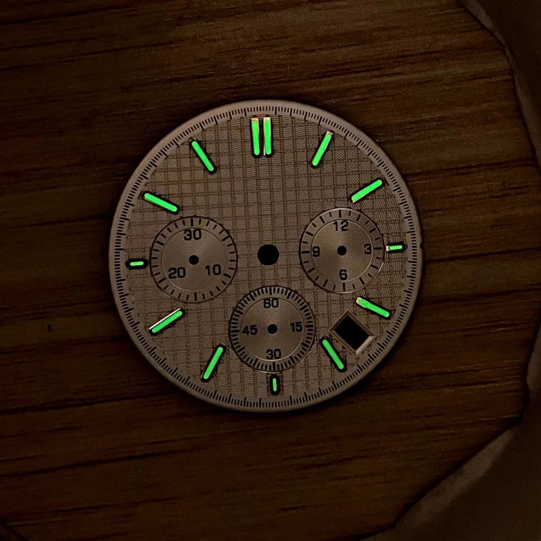 Modified VK63 Watch Dial 31.8mm Watch Faces Green Luminous Watch DIY Accessory for VK63 Movement