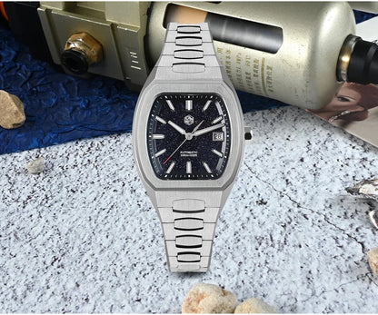 San Martin Dress Watch SN0145 39.5mm Tonneau Luxury Mineral Dial  PT5000 SW200 Automatic AR Sapphire Luminous