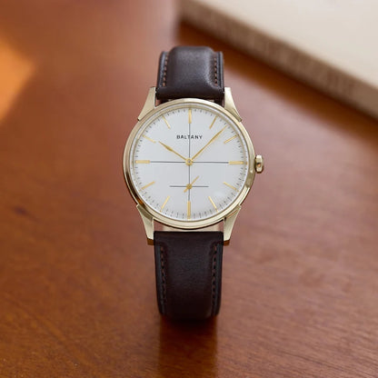 Baltany Dress Watchse Man S4092 Leather Straps Crosshair 38.5mm Dial Small Seconds Hand-Winding Mechanical luxury Wristwatches