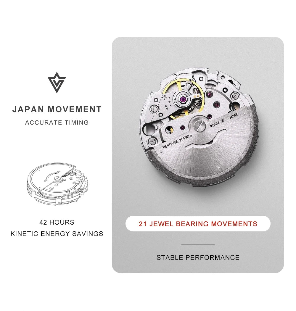 CADISEN C8235 Dress Watch 39MM MIYOTA 8215 Sapphire 5bar Luminous