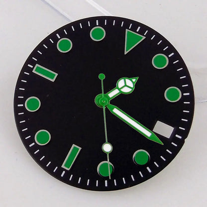 SU B Watch Part 28.5mm Watch Dial for NH 35 NH 36 NH 37 NH 38 NH 39 NH 70 NH 72 Di ver Wristwatch Parts Green/Black Index Repair Tool