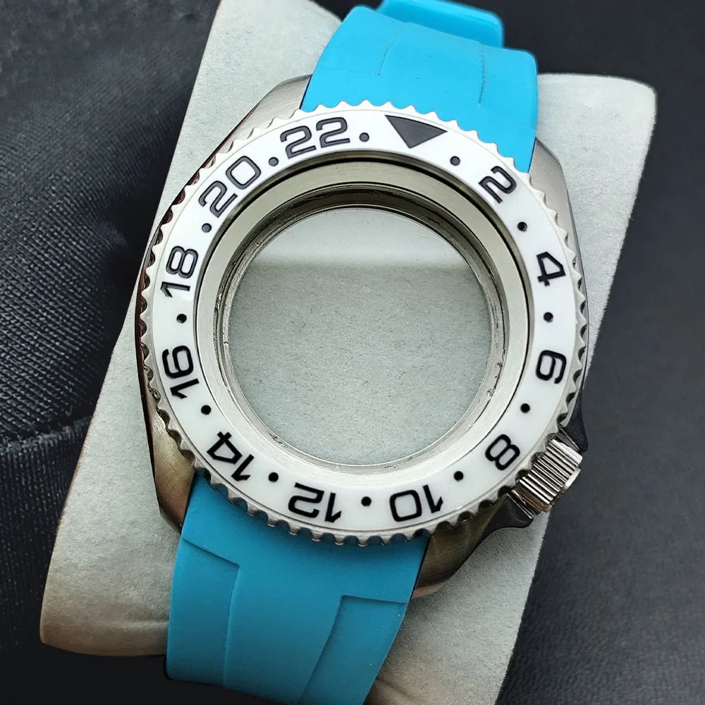 NH35 Case 42mm High-quality Yacht Master Steel Black Case NH35 NH36 Movement Case Watch Accessories Sapphire Glass 22mm Band