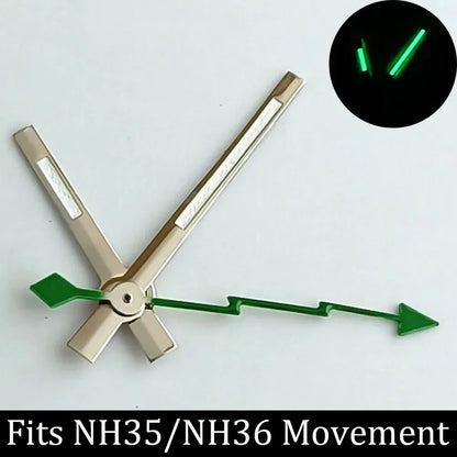 high-quality Watch accessories watch pointer NH series 35 NH36 hands green  luminous suitable for N H35/ NH36 movement