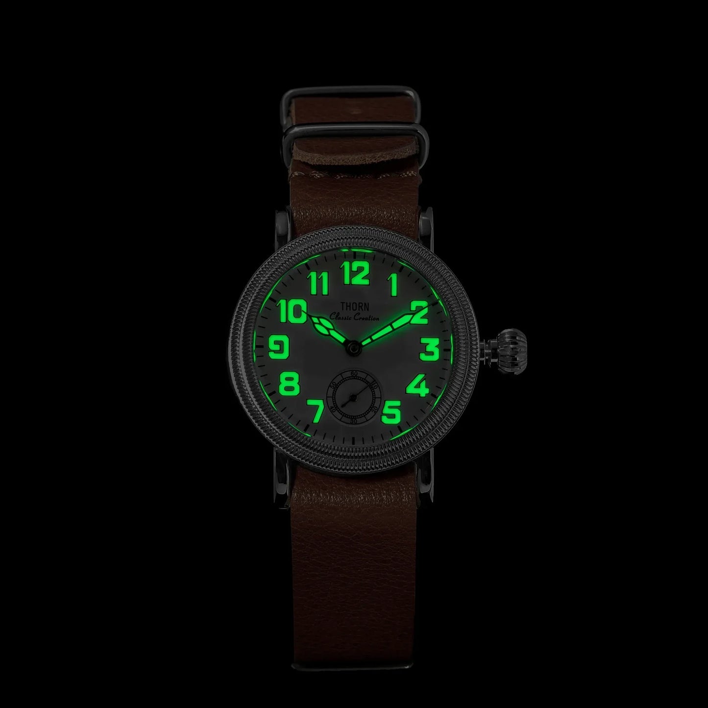 THORN T013 36mm Vintage Pilot Watch ST1700 Manual winding Sub Second Swiss luminous Sapphire