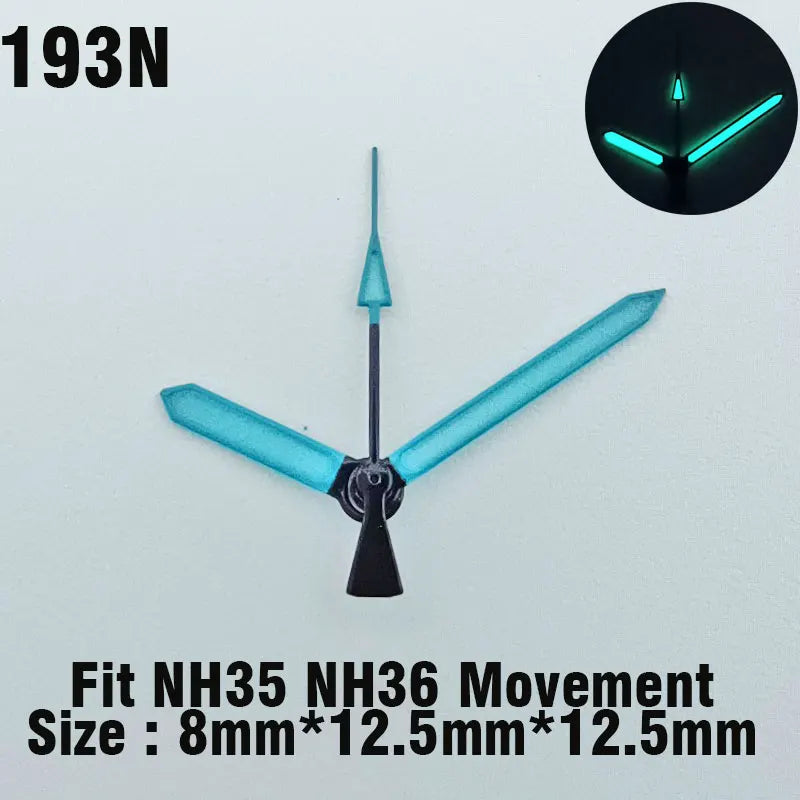 Watch hands NH series 35 36 hands Green glow in the dark hands seconds Watch accessories for NH series 35 36 movement assembly