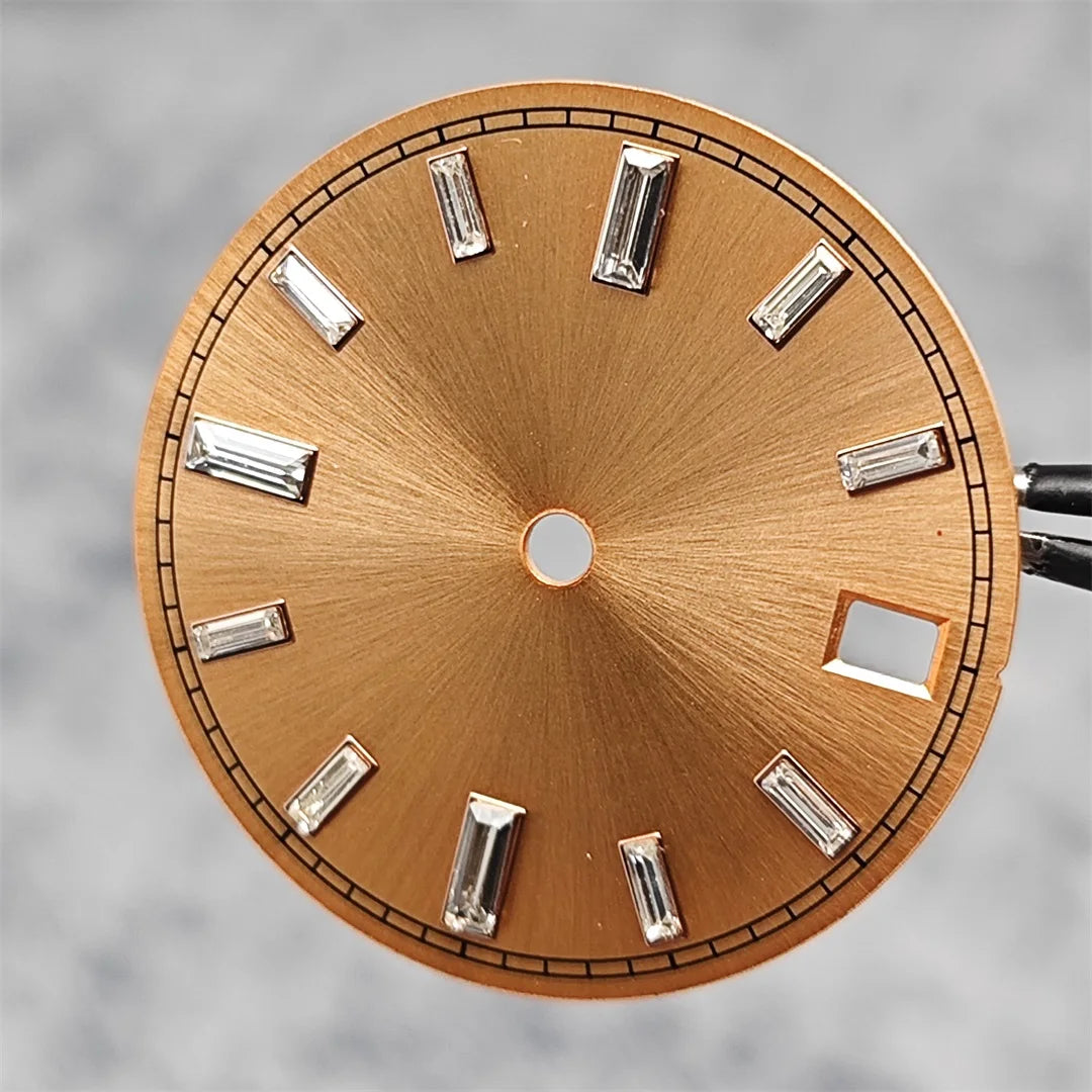 28.5mm Watch Dial Stone Diamond Nail Sunburst Watch Faces No Luminous Accessory Suitable for NH35 / NH36 Movement