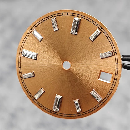 28.5mm Watch Dial Stone Diamond Nail Sunburst Watch Faces No Luminous Accessory Suitable for NH35 / NH36 Movement