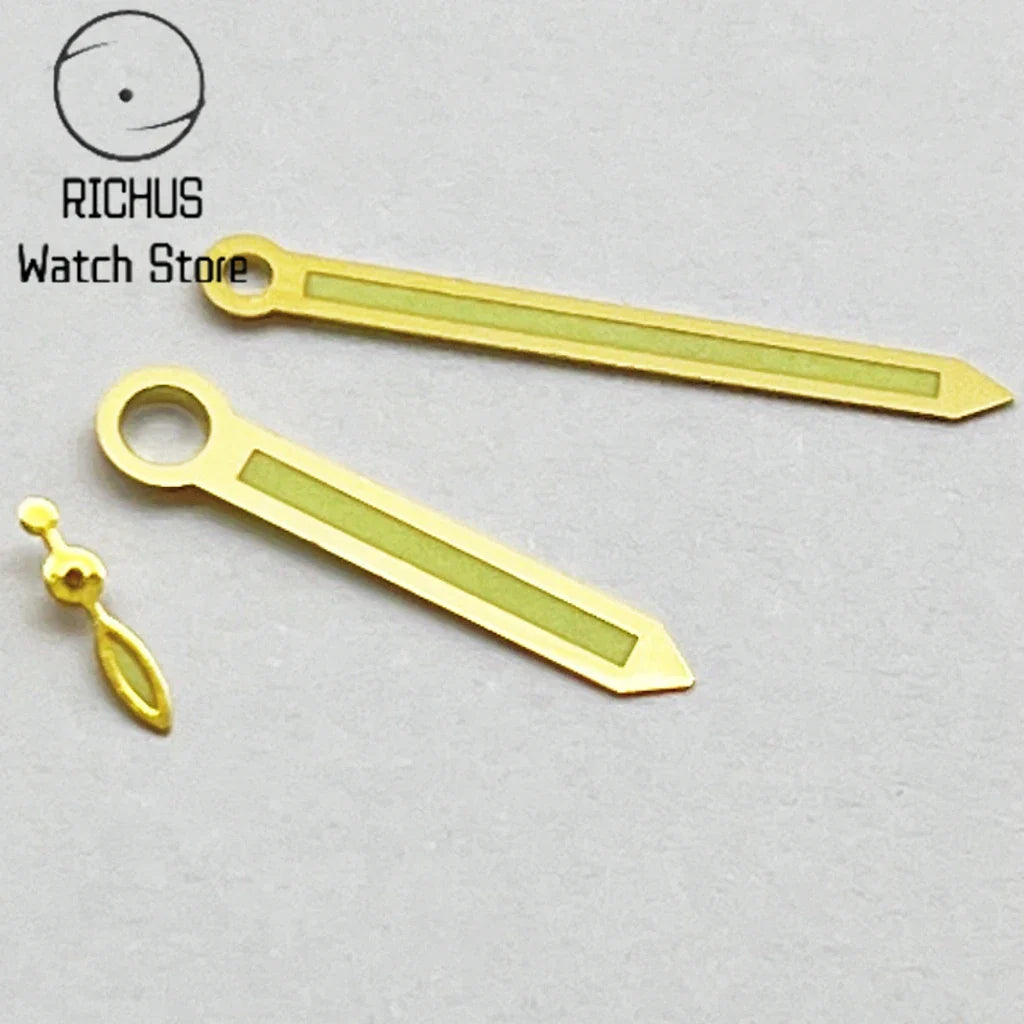 ETA6497 Gold-Green Watch Hands Green Luminous Fit ETA 6497 6498 ST3600 3620 Movement Accessory Part