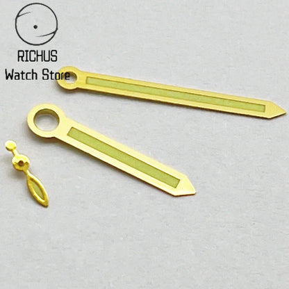 ETA6497 Gold-Green Watch Hands Green Luminous Fit ETA 6497 6498 ST3600 3620 Movement Accessory Part