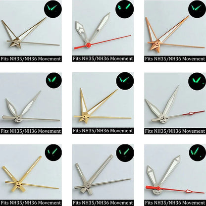 high-quality Watch accessories watch pointer NH series 35 NH36 hands green  luminous suitable for N H35/ NH36 movement