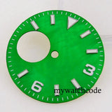 Fit NH38 NH38A Automatic Movement 29mm Blue/Green/White/Orange/Black Watch Hollow Dial Green Luminous Marks Watch Spare Parts