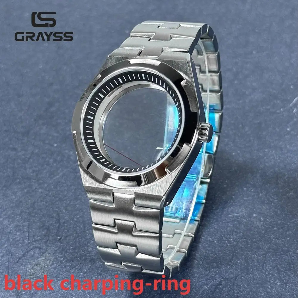 Fit Overseas Serieswatch case 41mm NH34 NH35 NH36 NH70 NH72 Movement elegant Men's Watch Part Mod for 28.5mm dial