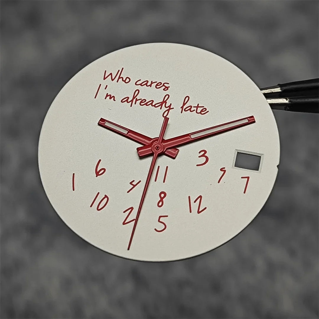 Modified Blue Log Hands + Watch Dial Set 28.5mm DIY Watch Faces Fits NH35/4R36 Movement Who Cares Lt's Already Late Accessories