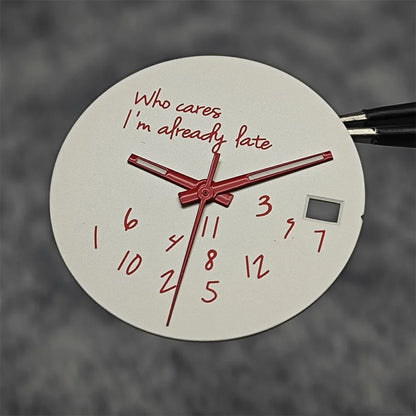 Modified Blue Log Hands + Watch Dial Set 28.5mm DIY Watch Faces Fits NH35/4R36 Movement Who Cares Lt's Already Late Accessories