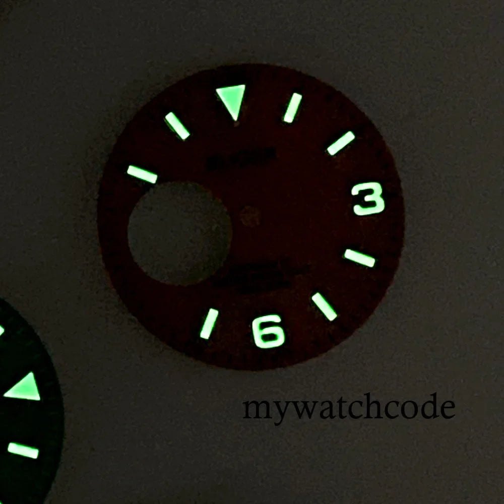 Fit NH38 NH38A Automatic Movement 29mm Blue/Green/White/Orange/Black Watch Hollow Dial Green Luminous Marks Watch Spare Parts