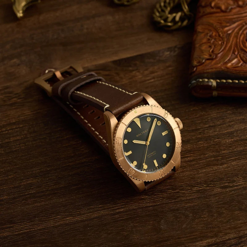Baltany 44MM Bronze Diving Watch Man S3016 Luxury Sports Watch Super Luminous 20ATM Waterproof NH38 Automatic Mechanical Watches