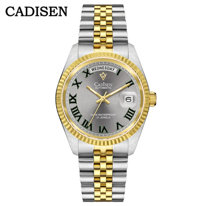 Cadisen C8228 DD38 Watch Diamond Dial MIYOTA 8285 AR Sapphire Crystal luminous 38MM 5Bar