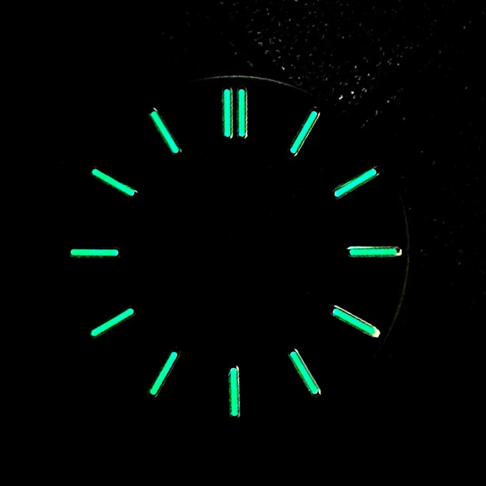 31.8MM Watch Dial Green Luminous Transparent Film No Calendar Window No Date Watch Faces Modified Accessories for NH70 Movement