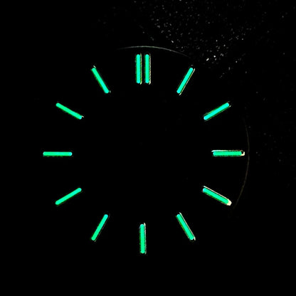 31.8MM Watch Dial Green Luminous Transparent Film No Calendar Window No Date Watch Faces Modified Accessories for NH70 Movement