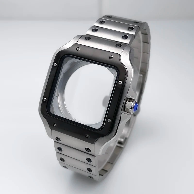 NH35 Case 38mm Sapphire Glass Stainless Steel Square Watch Case Accessories Modification Parts Suitable NH35 NH36 NH38 Movements