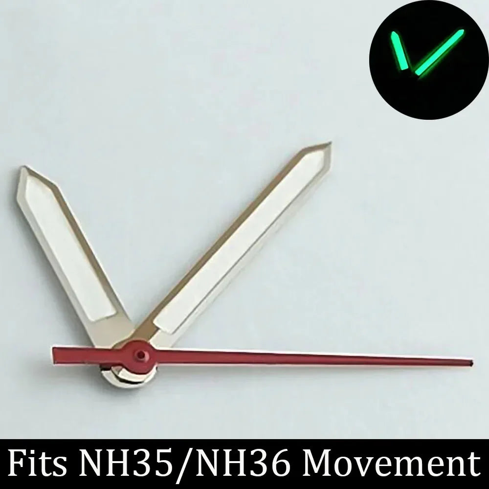 high-quality Watch accessories watch pointer NH series 35 NH36 hands green  luminous suitable for N H35/ NH36 movement
