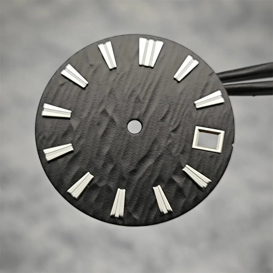 28.5mm NH35 Watch Dial Vertical Wave Stripe Pattern Watch Faces BGW9/C3 Luminous Surface Accessories for NH35/NH36/4R/6R Movement