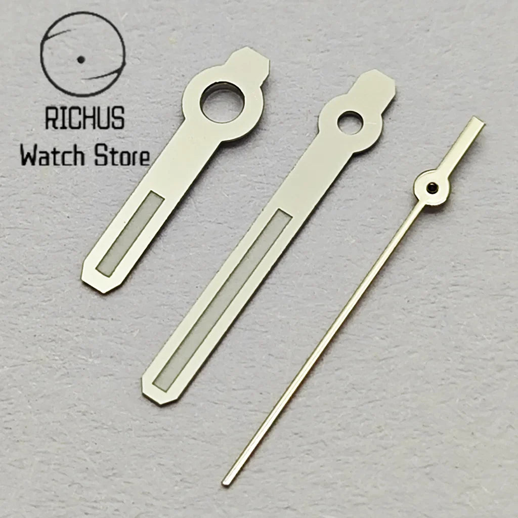 wide Silver Watch Hands Green Luminous Hands Fit NH35 NH36 NH38 NH70 NH72 Movement