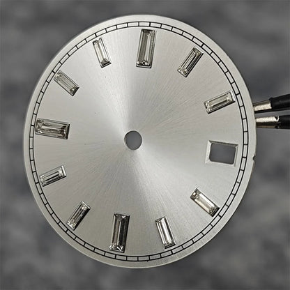 28.5mm Watch Dial Stone Diamond Nail Sunburst Watch Faces No Luminous Accessory Suitable for NH35 / NH36 Movement